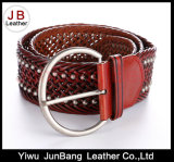 Fashion Ladie's Bonded Leather Braid Belt with Rivet