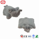 Grey Fluffy Elephant Cute Stuffed Toy 2in1 Pillow Kids Cushion