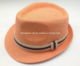 Orange Color Fedora Hats with Elastic Band (CPA_60235)