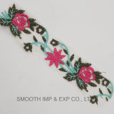 Fashion 3D Flower Embroidery Multicolor Polyester Lace Fabric Textile Garment