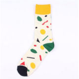 OEM Service Triangle Custom Patterned Cotton Man Sock Qd016
