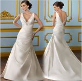 Deap-V Neckline Discount Bridal Wedding Dresses (NWD1020)