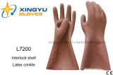 Latex Crinkle Interlock Shell Safety Work Glove (L7200)