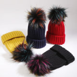 Detachable Fake Raccoon Fur Balls with Snap Attach to Hats