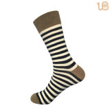 Light Color Stripe Cotton Dress Sock for Men
