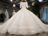 Aoliweiya Ball Gown Wedding Dress-Half Sleeve Bead Bodice