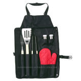 600d Apron with 6PCS Stainless Steel Barbecue Set