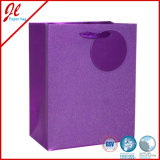 Purple Glister Printed Paper Carrier Bags with Tag