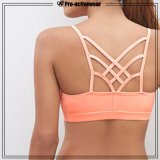 China Manufacturer Flatlock Gym Bars Breathable Strappy Front Sports Bra