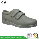 Beige Genuine Leather Comfort Casual Shoes Adult Orthopedic Shoes with Removable Footbed