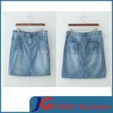 Light Blue Ladies Short Skirt Denim Skirt (JC2055)