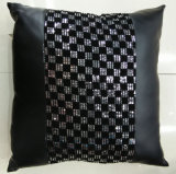 Sequin Embroidery Cushion Fashion PU Decorative Pillow (XPL-18)