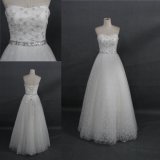Custom Simple Beading Lace Ball Gown Bridal Wedding Dress