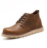 Men's High Top Casual PU Leather Lace-up Work Shoes Martin Boots Winter Boots