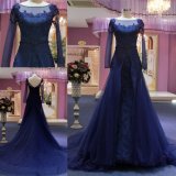 Long Sleeves Lace Royal Blue Long Dress Evening Gown