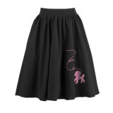 Hot Sale New Design Pink Poodle Printed Black Casual Fancy Skirts for Girls