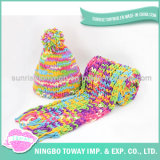 Cotton Colorful Fashion Woven Acrylic Long Crochet Scarf