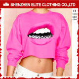Bright Color Custom Made Sublimation Hoodies Crewneck Pink Sweatshirts (ELTCHI-19)