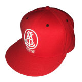 Custom Red Cotton Hat Print Flat Bill Embroidery Snapback Cap