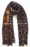 Derr&Leopard Printing Polyester Lady Scarf (HWBPS106)
