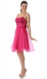 Beaded Chiffon Strapless Pink Cocktail Dresses