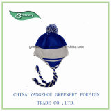 Promotional Normal Style Grey and Blue Winter Earflap Hat