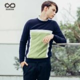 ODM Color Block Man Pullover 100%Cashmere Sweater