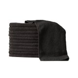 Premium Black 100% Cotton Hand Salon Terry Towel Ultra Soft