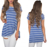 Fashion Women Leisure Casual Stripe T-Shirt Blouse
