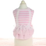 Stripes Grace Lady Lace Dog Dress Cute Pink Pet Skirt