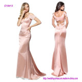 New Fashion Style Fitted Stretch Satin with a Chiffon Cap Sleeve