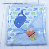 100% Knitted Cotton Infant Swaddle Blanket Hooded Poncho