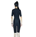 Quick Dry Women's Short Sleeve One-Piece Swimwear &Beachwear