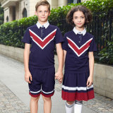 Custom Fashion Navy Blue Nautical School Boy Polo Shirts Uniforms