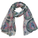 Fashion 100% Polyester Voile Printed Scarf (YKY4221)