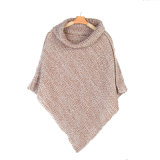 Womens Neck Warmer Scarf Sweater Cardigan Wraps Winter Knitted Shawls Poncho (SP609)