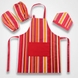 Colorful Strip Pattern Printed 100% Cotton Washable Bib Cooking Kids Kitchen Apron