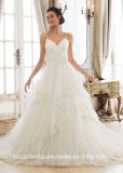 Spaghetti Straps Bridal Dresses Backless Puffy Lace Tulle Wedding Gowns Z2046