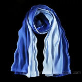 Fashion Style Long Pure Silk Scarf with Degrading Color (HP08)