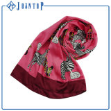 Hand Roll-Hemmed Lady Embroidered Fashion Woman Silk Scarf