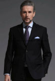 Tailored Business Slim Fit Wool Classic Fit Black Mens Suit