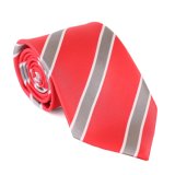 Red Striped Neck Tie 100% Silk Woven Custom Made Neckties