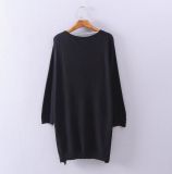 Ladies Round Neck Simple Fashion Knitted 3/4sleeve Top Tee