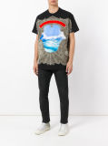 Men's Multicoloured Cotton Ocean Print T-Shirt