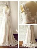 Beach Bridal Formal Gowns Chiffon Lace Real Wedding Dress Ld15263