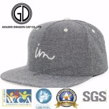 2017 OEM Good Fashion Gray Microfiber Snapback Cap with Embroidery Logo