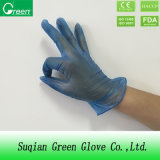Clear Blue Synthetic White Colored Food Vinyl Gloves with Safety