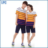 100 Cotton Classic Stripe Short Sleeve Polo Shirt