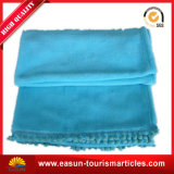 Solid Color Acrylic Winter Warm Knitted Travel Blanket for Airline
