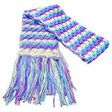 Girls Pretty Purple Knitted Scarf (JRI021)